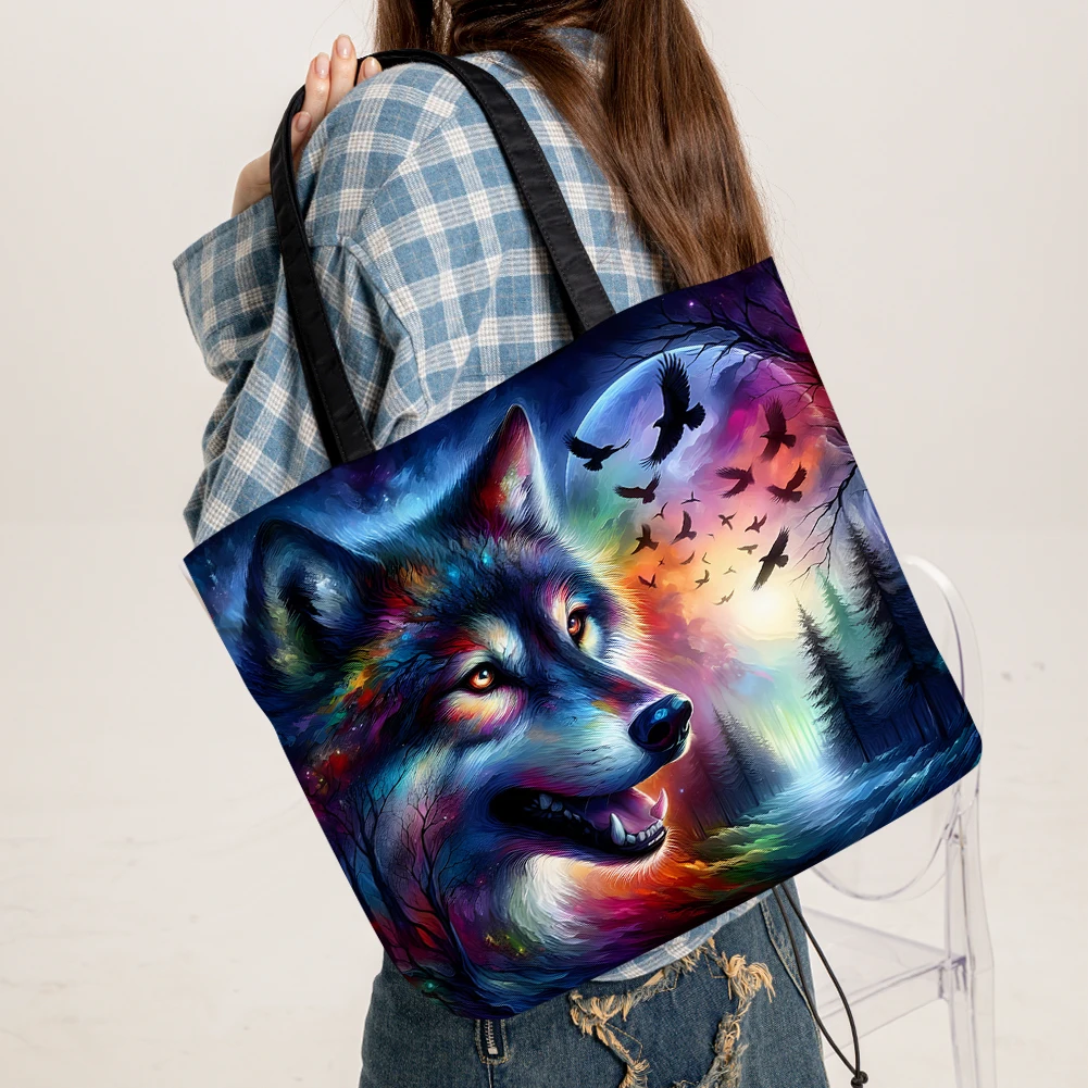 Linen Large Capacity Tote Bag for Shopping and Storage