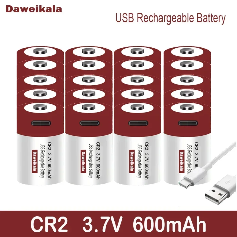 Rechargeable Lithium Batteries USB charging CR2 3.7V 600mAh for GPS Sicherheits system medical auxiliary equipment