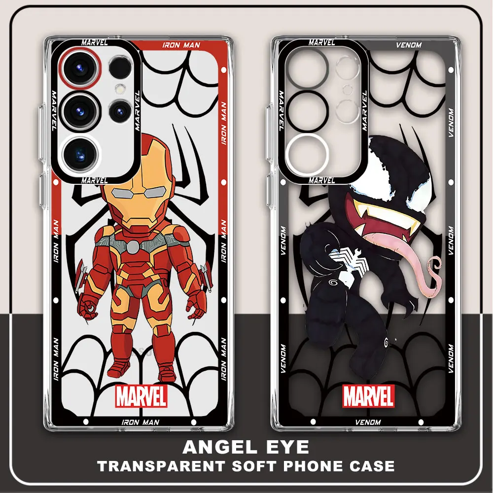 Marvel Ironman Venom Custodia Per Telefono Con Cover Di Lusso Per Samsung Galaxy S22 Plus S24 Ultra S23 Fe S21 S20 Fe S21 Fe S21 Silicone Trasparente