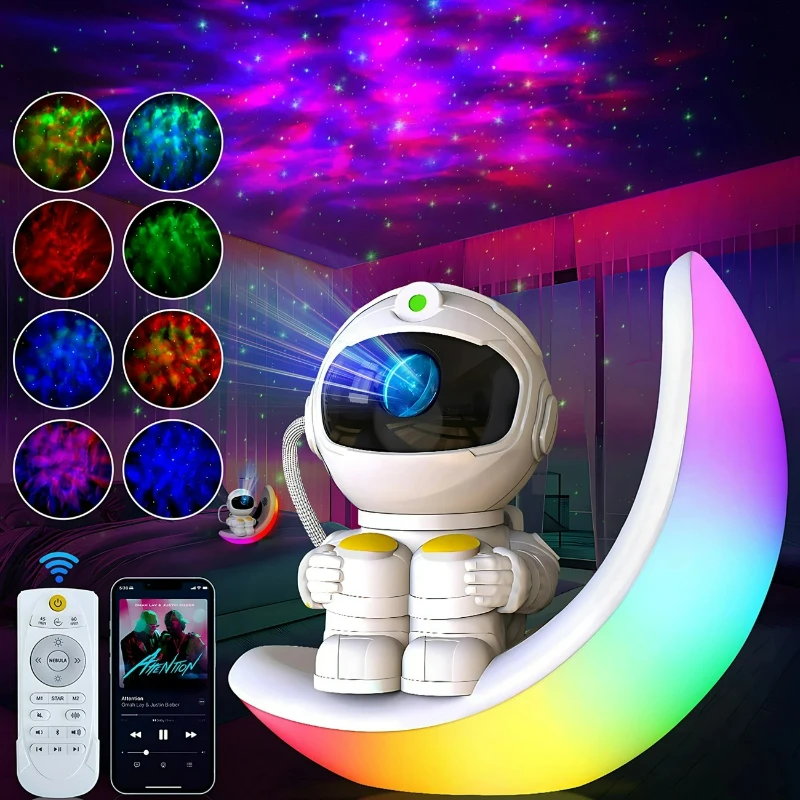 รูปสินค้า โคมไฟบลูทูธ RGB ดวงจันทร์ ปรับแสง สี นาฬิกา