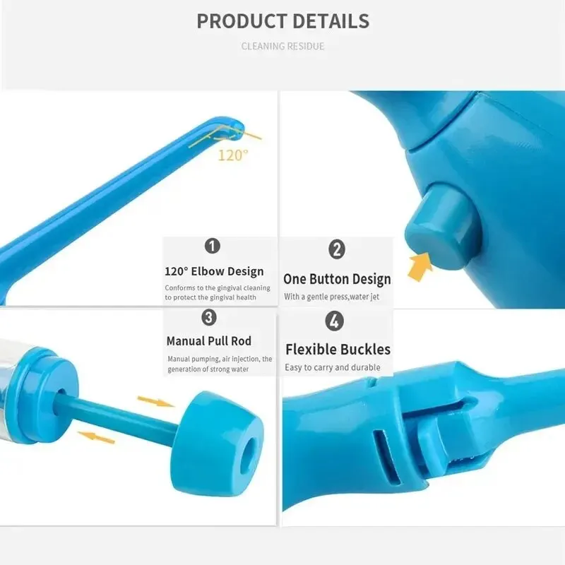 Oral Irrigator Teeth Cleaner Water Jet Non-electric Household Portable Oral Irrigator Flossing LV160