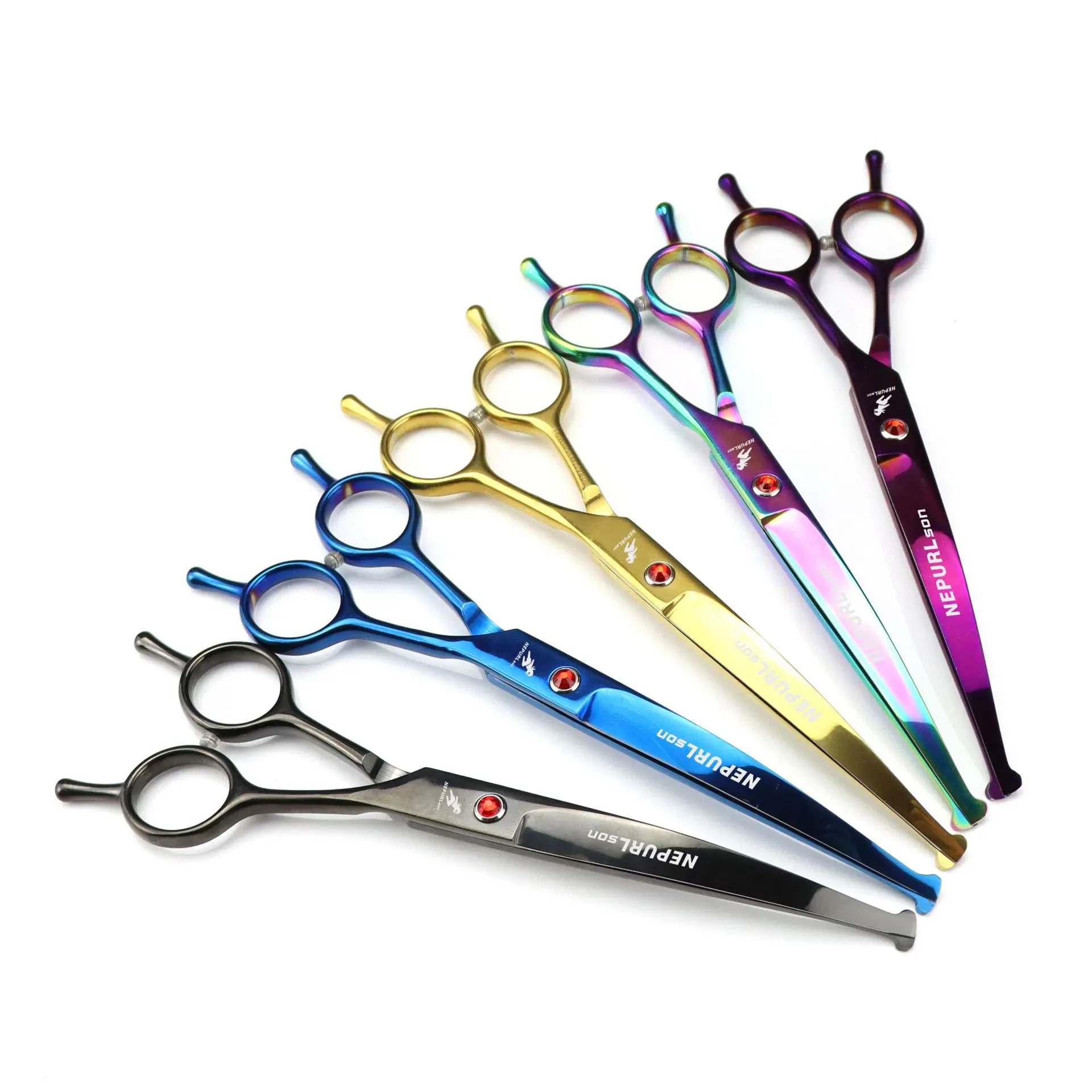 Professional Dog Grooming Scissors 7" Japan Stainless Pet Hair Scissors Dog Curved Shears Round Tip Cutting for Cat 20#