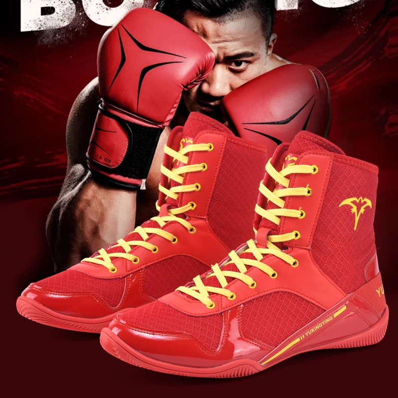 Scarpe Da Combattimento Da Wrestling Per Uomo Large Size 39-46 Boxer Maschile Fight Boxing Boots Red Boys Sneakers Da Boxe Professionali Da Wrestling