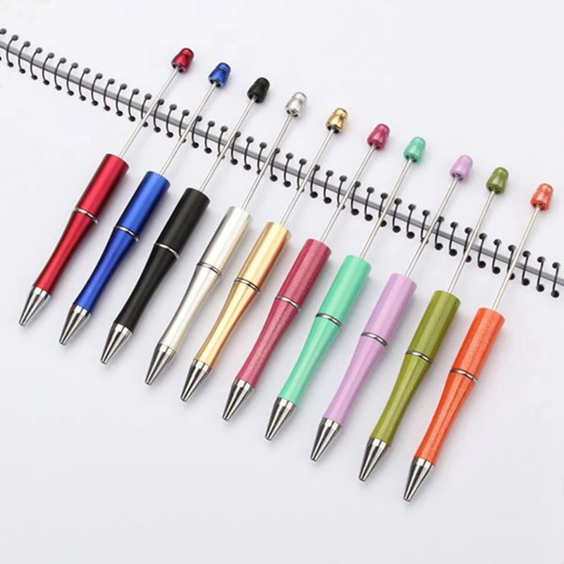 50pcs Mixed Colour Plastic Beadable Pen Bead Pens Ballpoint Pen Gift Ball Kidsparty Personalized Gift Wedding for Guest