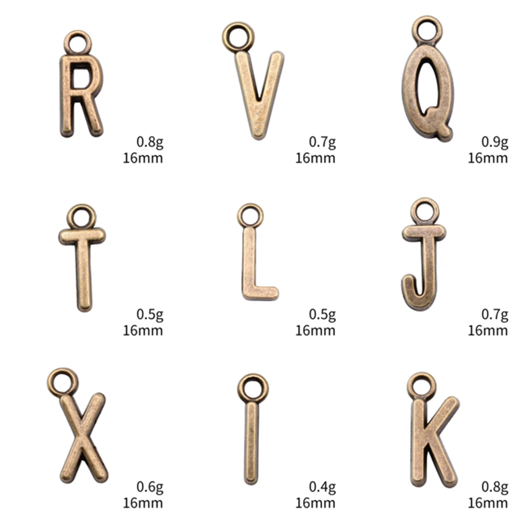 

Handmade Charms Bronze Letter Hangtag Jewelry For Woman Couple Pendants