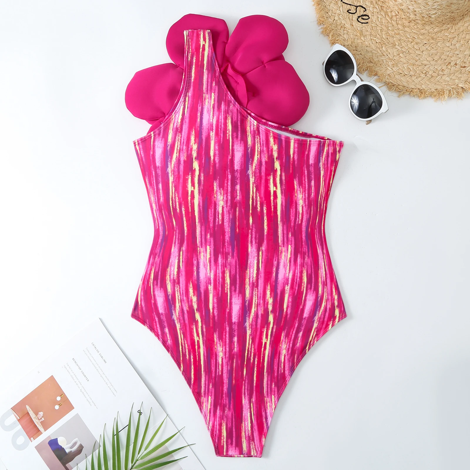 ZAFUAZ 2023 Sexy Swimwear Ruffle Shoulder Bikini Set One Piece Swimsuit Skirt Women Brazilian Beachwear Bathing Suit Dress