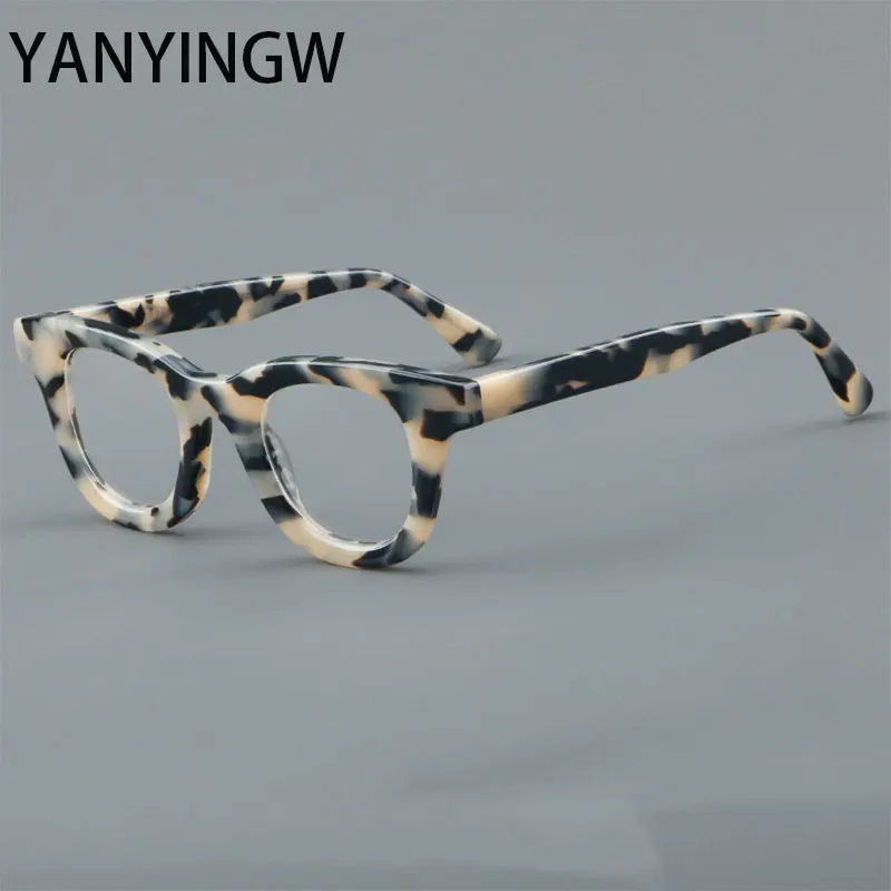 

Vintage High Quality Acetate Eyeglass Fashion Round Spectacle Frames Men Women Universal Prescription Spectacles Frame