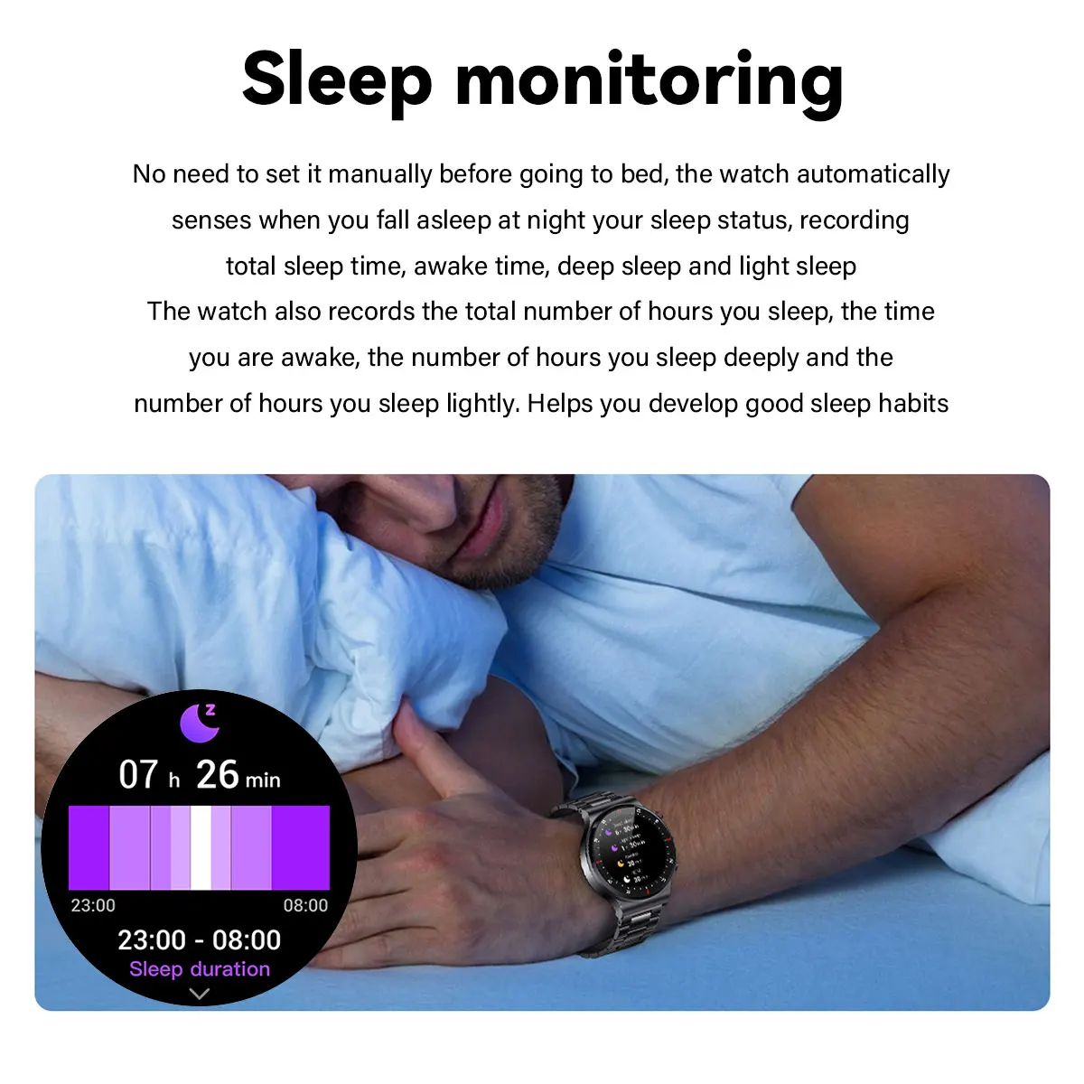 LIGE Outdoor Sport Smart Watch Men 1.85 inch AMOLED Screen Health Detection Waterproof Bluetooth Call Smartwatch For Android OS