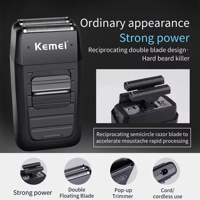 Kemei KM-2296 KM-2299 KM-1102 Professional Hair Clipper Kit Electric Shaver Male Hair Cutting Machine Men’s Cordless Trimmer 6