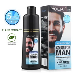 Natural Long-Lasting Permanent Beard Dye Shampoo