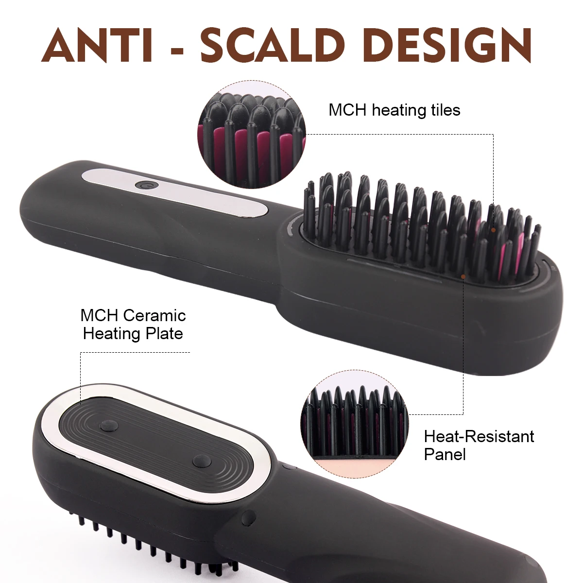Cordless straightener comb, portable straightener comb, suitable for women, USB rechargeable, mini lightweight straightener 5