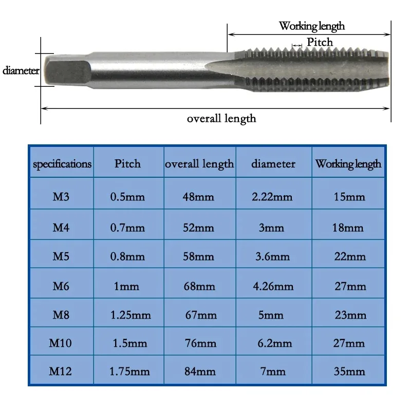 T-type 3mm to 6mm hand tap wrench thread tapping tool set