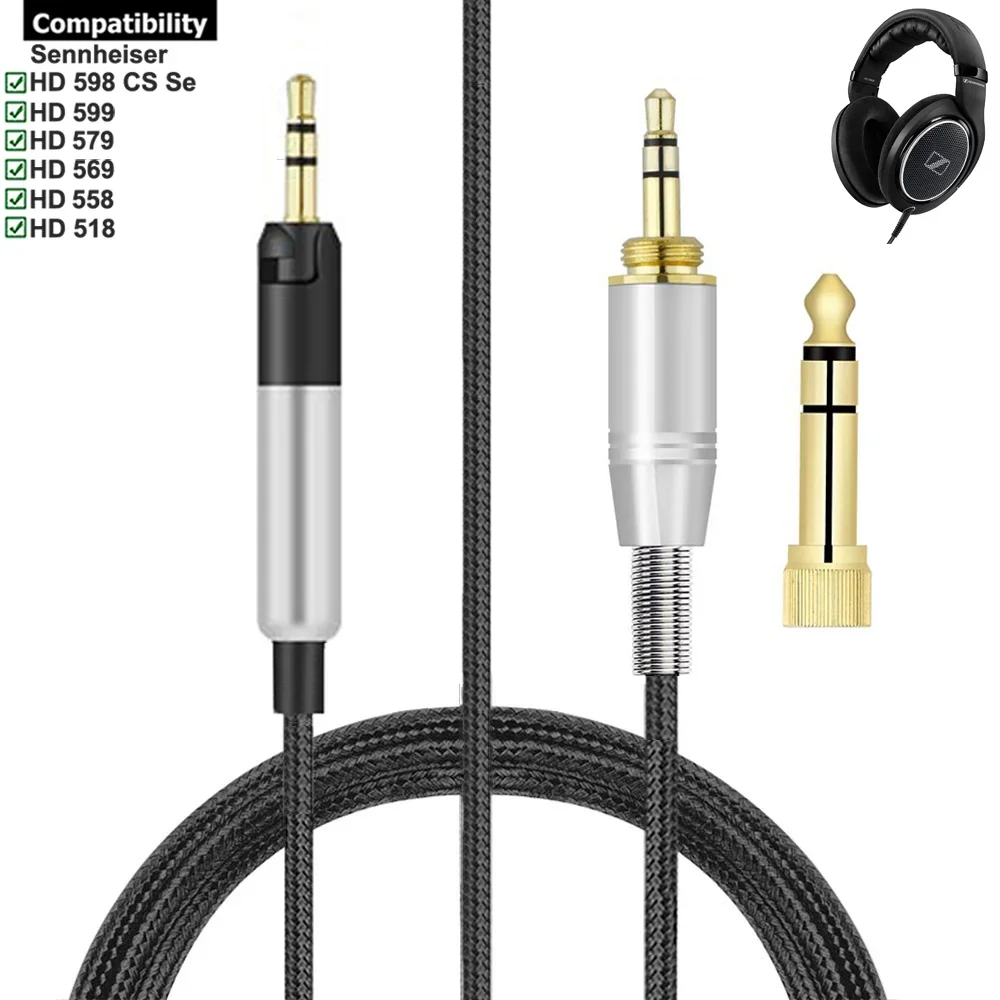 Cavo Di Prolunga Di Ricambio Da 6.35Mm Per Sennheiser Hd 518 558 569 579 599 598 Cs Se Hd518 Hd558 Hd569 Hd579 Hd599 Cuffie