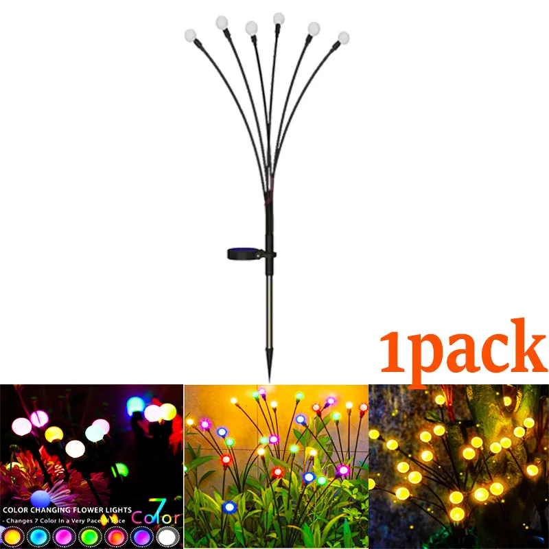 12-Pack Outdoor Waterproof Starburst LED Solar Lights for Garden and Pathway Décor