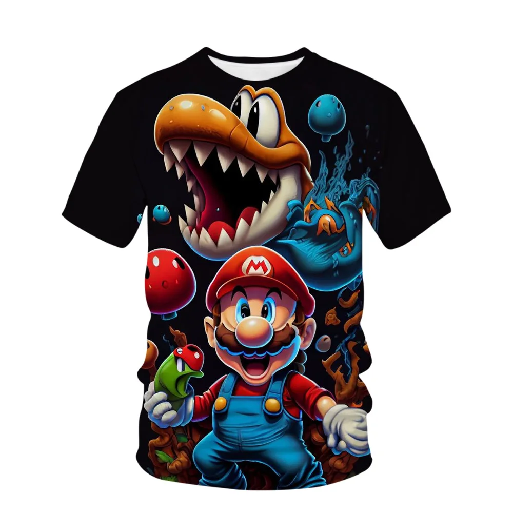 

2023 Summer Super Mario Bros. T-Shirt Short Sleeve Hip Hop Cool Breathable Casual Adult Kids Teen Identical 3d Casual T-Shirt