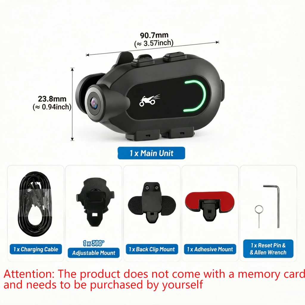 Action Camera - 1080P HD 30FPS Video, 9 Hour Battery, Waterproof, 300 Degree Rotating Lens, Streaming, Dashcam, Low Light Film. - 4