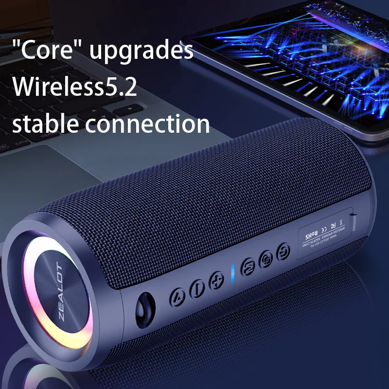 ZEALOT S51 Pro 40W Wireless Speakers portable speaker audio speaker for Outdoor Portable Subwoofer Speaker Waterproof IPX 6 Dual Pairing 5200mAh Battery