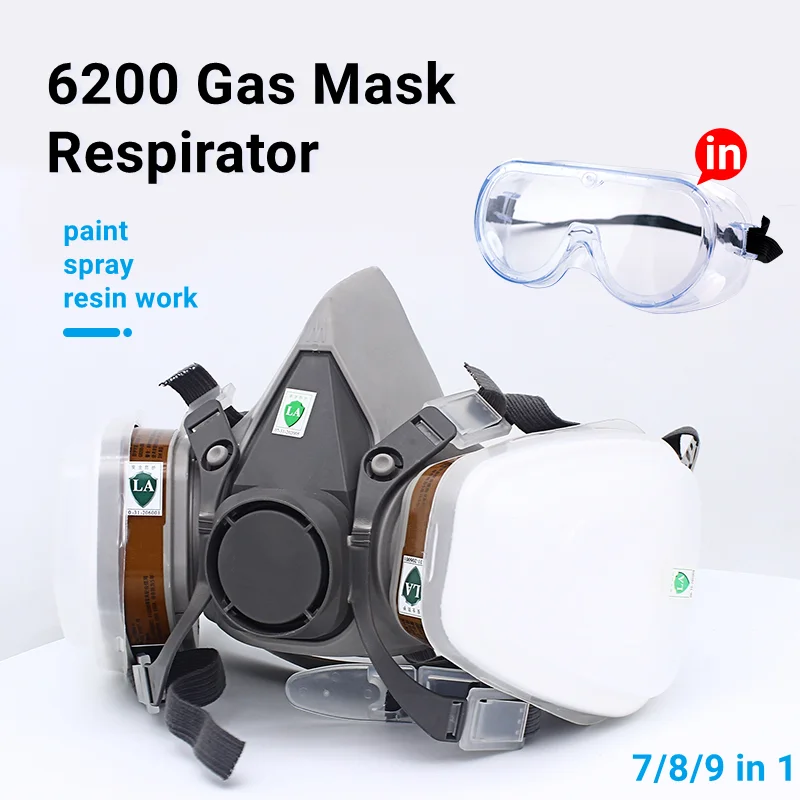 Chemical Mask 6200 7/8 in 1 Gas Mask Dust Respirator Paint Insecticide