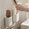 Bathroom waterproof wall-mounted toothbrush holder without punch Comb makeup brush plastic case household items 2