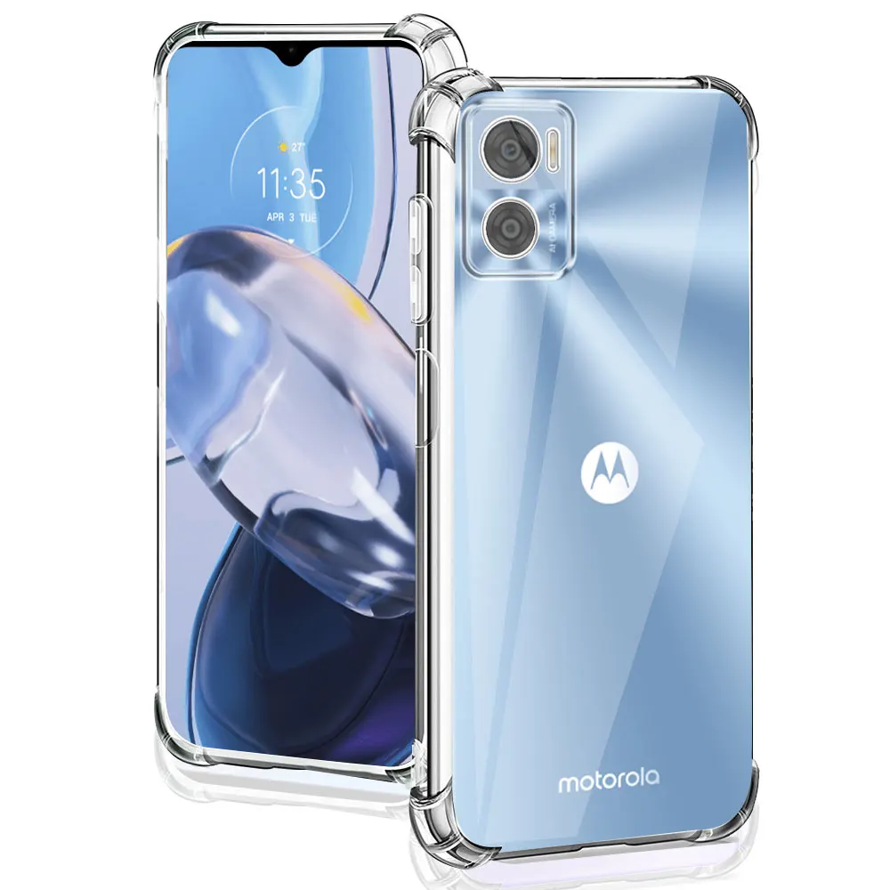 Shockproof Case For Motorola Moto E22 Silicone Soft Transparent Cases For Moto E22i Clear Cover E22 E 22i Funda Coque