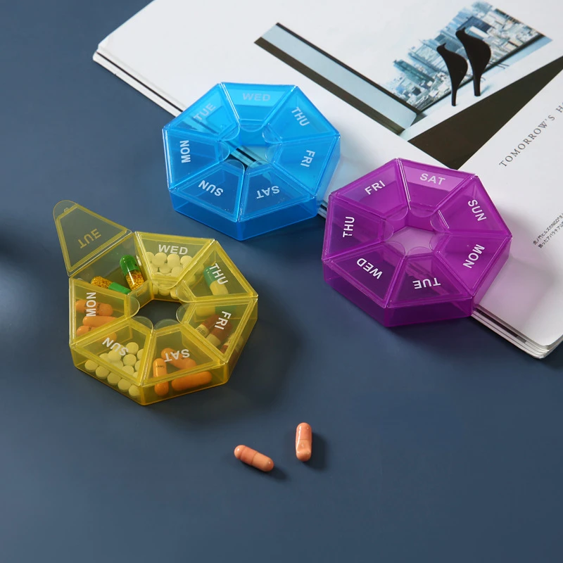 Pill Organizer Mini Portable Weekly Tablet Holder Travel Small Pills Cases Storage Container