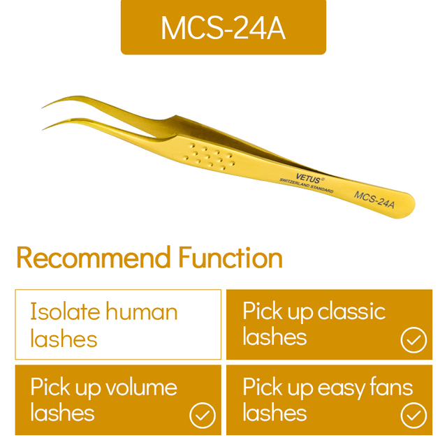 Vetus MCS All size single pack tweezers for eyelash extensions