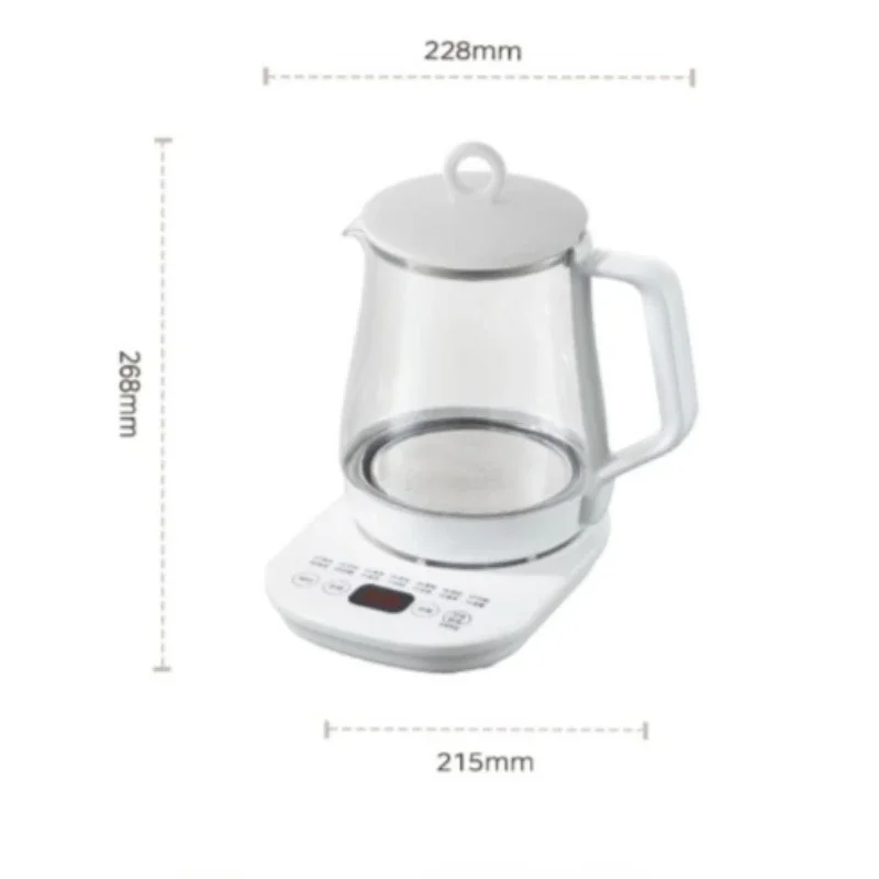 DK124: 1.5L Glass Health Kettle, Flower Tea Electric Pot, TimerControlled Water Boiler, MultiFunction Herbal Brewing Kettle 6
