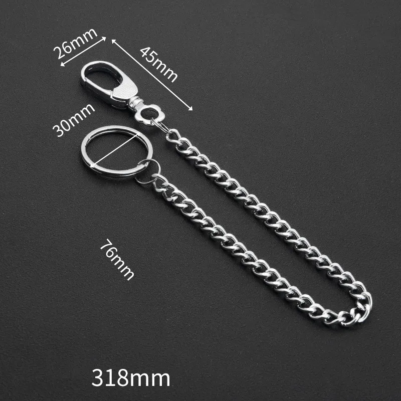 Unisex Punk Hip Hop Metal Ring Jeans Waistband Chain Accessory