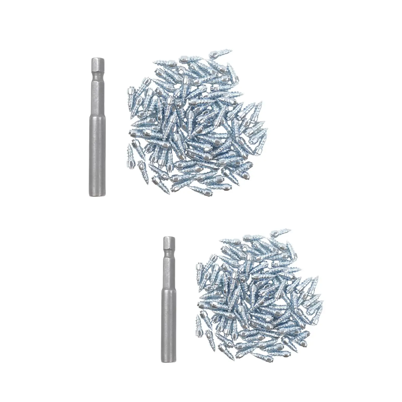 100Pcs Screw in Tire Studs Anti Slip Studs, Winter Anti Ice Carbide Screws Snow Tire Spikes for SUV, Motorbike, Motorcycle