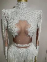 Sparkly Rhinestone Sequin Tassel Stretch Bodysuits 2025 New Arrival Women Birthday Party Nightclub Dj Stage Performance Costume - Image 5