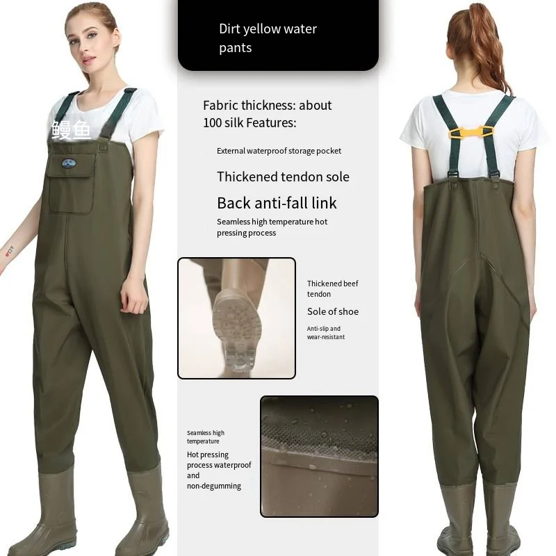 Fly fishing waders PVC fishing waders river lake lure wading pants travel sea clothing outdoor waterproof overalls breathable