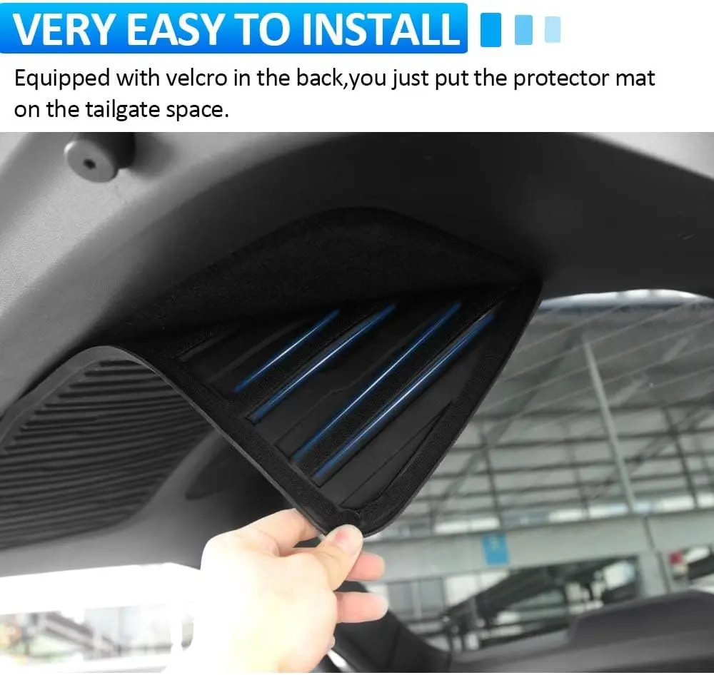 OEDRO Tappetini Bagagliaio Per Tesla Model Y 2020-2024 - Protezione Antiscivolo TPE, Inodore, Con Bordi Rialzati, Set Completo Incl. Schienale Sedili - 5
