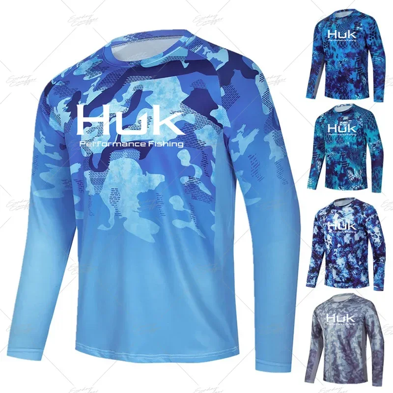 

HUK Shirt Outdoor Summer Clothes Performance Long Sleeve Fishing Suit Anti-UV Fishing Wear UPF 50 Ropa Pesca Goth Clothing