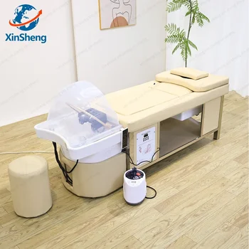 Lettino per Massaggio Thailandese e Moxibustione XinSheng, Lettino per Shampoo da Salone, Divano SPA per Capelli, Letti per Trattamenti di Bellezza, Arredamento per Barbiere