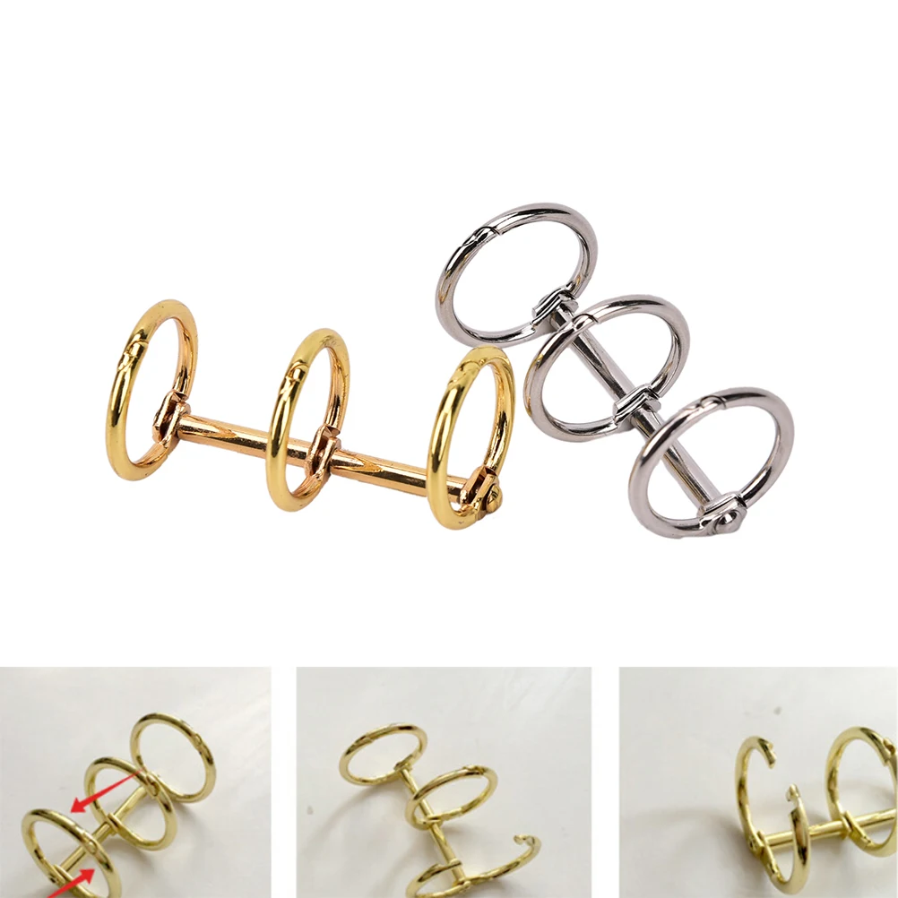 1 PC Ring Binder Clips Detachable Buckle Loose-leaf Binder 3 Rings For A5/A6/A7 Metal Binding Clips Office School Supplies