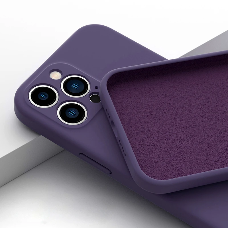 ตัวเลือกสินค้า เคสซิลิโคน iPhone 12-14 สีม่วง สวยทน