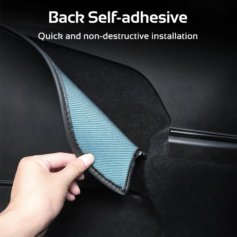 For Tesla Model 3 Model Y Center Control Side Anti-kick Pad Leather Anti-dirty Protective Cover Defense Foot Mat Car Accessories car mats accessories