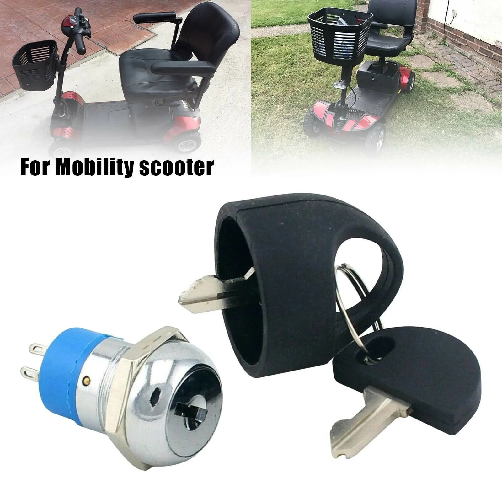 

1x Spare Start On/off Ignition Switch Lock 2 Keys Fits FOR PRIDE Mobility Scooters 19* 22MM Chrome Zinc Alloy Interior Parts