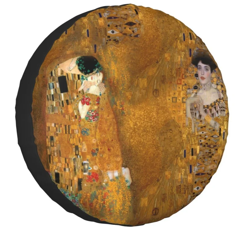 

Woman In Gold Spare Wheel Tire Cover for Honda The Kiss By Gustav Klimt Jeep RV SUV Trailer Vehicle Accessories 14-17 Inch