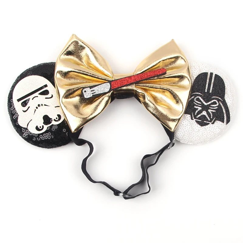 Neue Mickey Mouse Ohren Elastische Stirnbänder Prinzessinnen-Ohren Modische Glitzer Verstellbare Haarbänder DIY Haaraccessoires – Detail 11