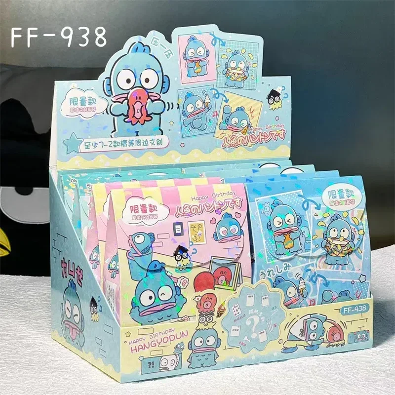 

8pcs Sanrio Hangyodon Clown Fish Hanton Stationery Blind Bag Cartoon Notebook Stickers Pen Stationery Set School Supplies Prizes