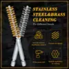 Steel Bore Wire Brush Twisted Wire Stainless Steel Cleaning Brush With Handle 1/4 Inch Hex Shank for Power Drill Impact Driver 3