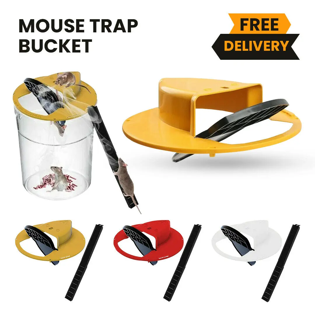 Mousetrap Slide Bucket Lid Mice Rat Trap Flip Slide Bucket Catcher