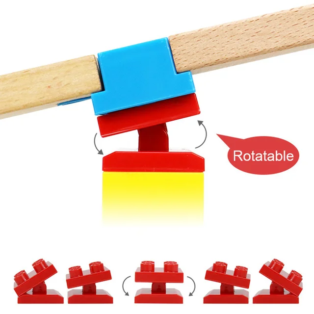 Wooden Train Track Set Accessories Wooden Track Adapter Building Blocks Connectors Compatible with Thomas Wooden Railway 1