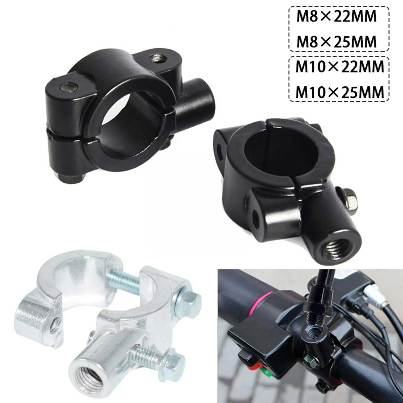 CHAFT support universel IN161 pour rétroviseur de diamètre 10mm fixation au guidon pour moto