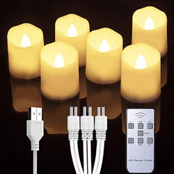 Rechargeable Flameless Candles with Timer and Remote (6PCS)