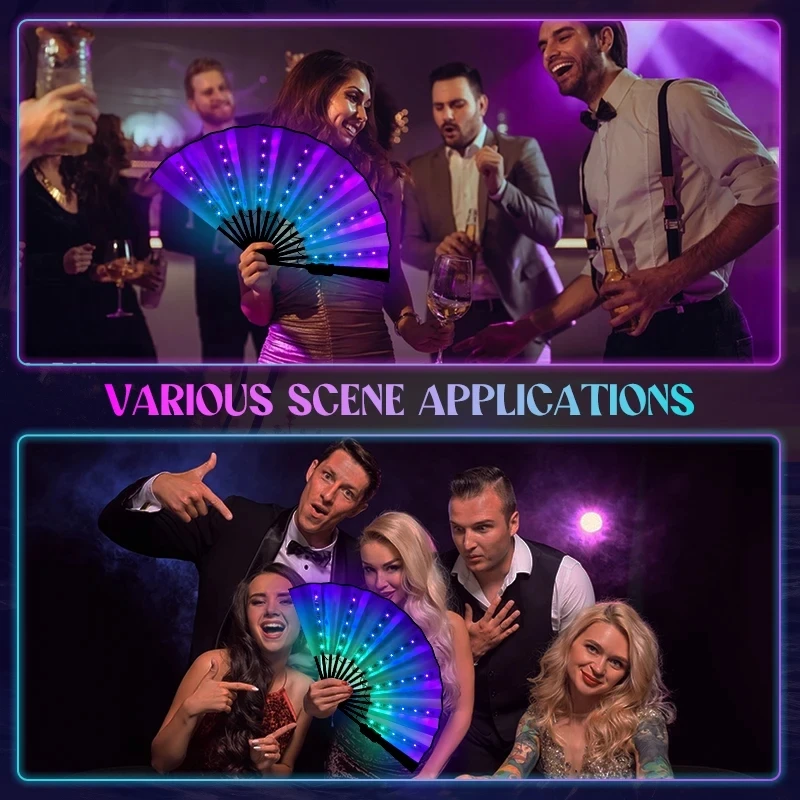 LED Folding Hand Fan – RGB Light Fan with Remote for Party & Dance Sd3972064284e41249fbafc61e28d328b0