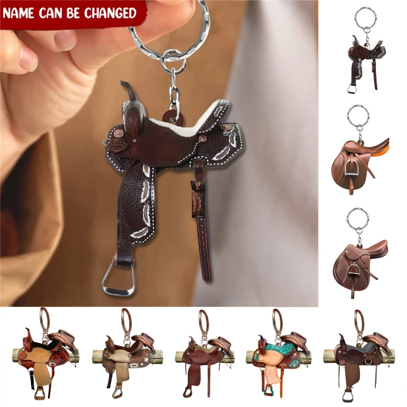 Western Horse Saddle Keychain Western Car Interior Decor Keychain Key