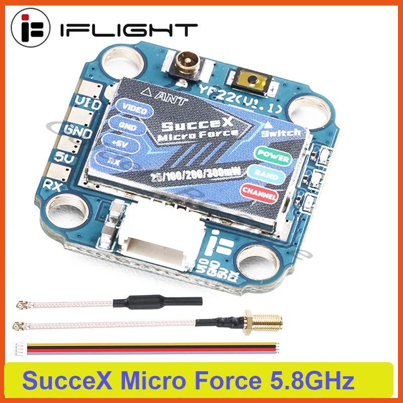 

IFlight SucceX Micro Force 5.8GHz PIT/25/100/200mW/300mW VTX Adjustable with IPEX (UFL) connector for FPV Racing Drone part