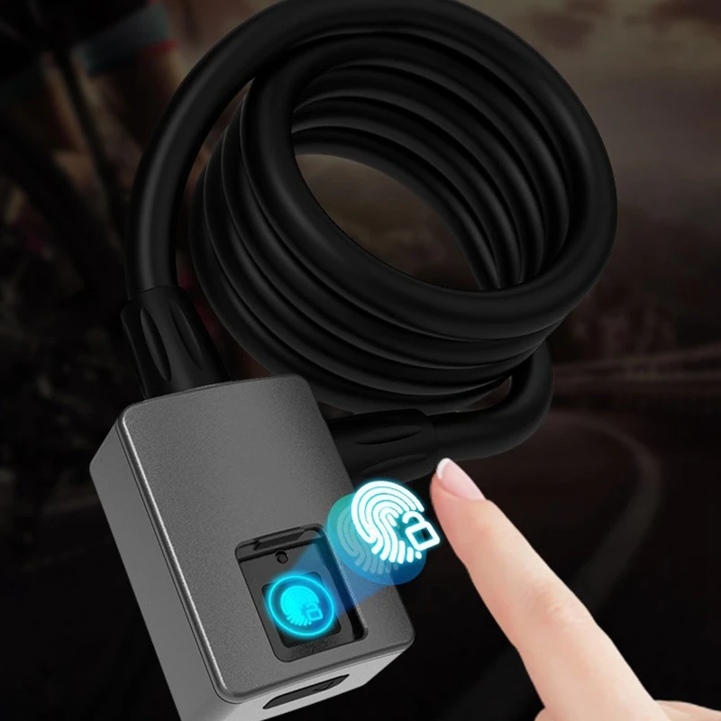 Bicycle Lock,Intelligent Fingerprint Steel Ring Lock For E-Bike /Folding Bike Fingerprint Motorcycle Locks